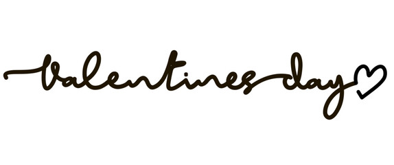 Valentines day continuous line drawing. One line art of english hand written lettering, phrase on line greeting card. Handwritten lettering. Flyers, invitations, posters, brochures, banners. Vector