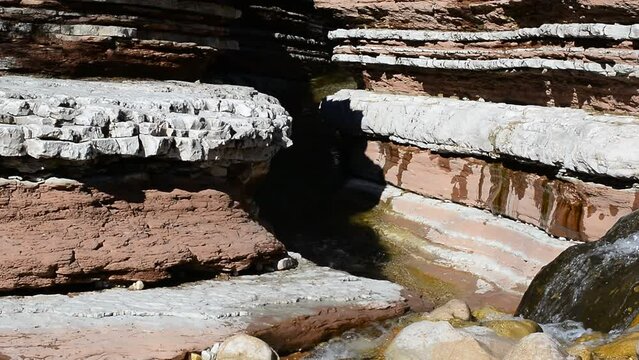 water erosion in the Brent de l'art in Sant'Antonio di tortal Trichiana in the province of Belluno