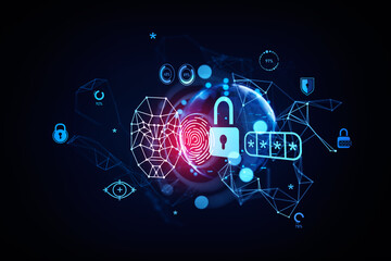 Biometric scanning and digital hologram, security and data access