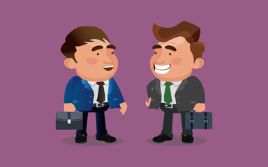 Two businessmen are enjoying a pleasant conversation