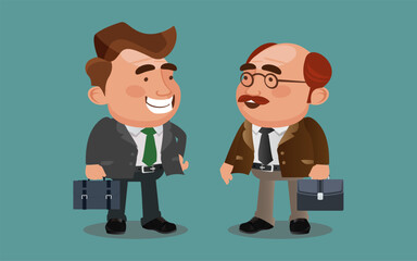 Two businessmen are enjoying a pleasant conversation