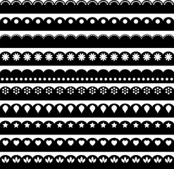 Decorative borders. Silhouette borders for cutting. Isolated on white background.