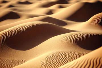 Fototapeta na wymiar Sand ripples in the desert texture background. Sand dunes Generative AI