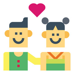 couple flat icon style