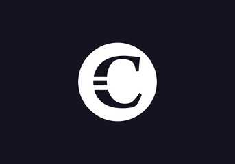 Flat letter icon and circle logo design. Alphabet icon
