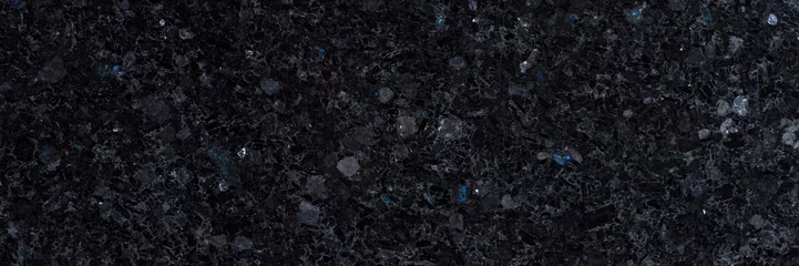  Black labradorite stone texture. Long slab pattern for interior design or web site. Dark black matt material slate backdrop for exterior, luxury home decoration, 3d floor tiles, ceramic wall surface. © Dmytro Synelnychenko