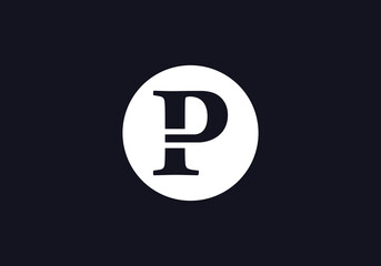 Flat letter icon and circle logo design. Alphabet icon