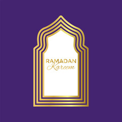Ramadan Kareem greeting card. mosque window. Arabian night