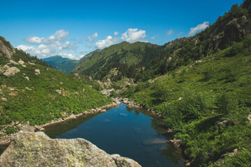 Fototapeta na wymiar A mountain lake in the Pyrenees