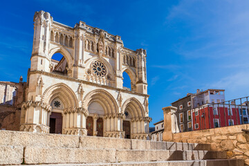 Cuenca, Spain. Facade of the Gothic Cathedral 