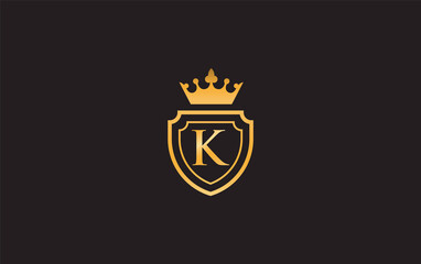 King crown logo letter and crown shield icon. royal luxury crown symbol design. king and queen sign abstract geometric logo with letters and alphabets. crown shield