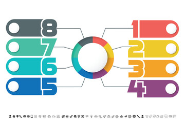 Steps business data visualization timeline process infographic template design with icons