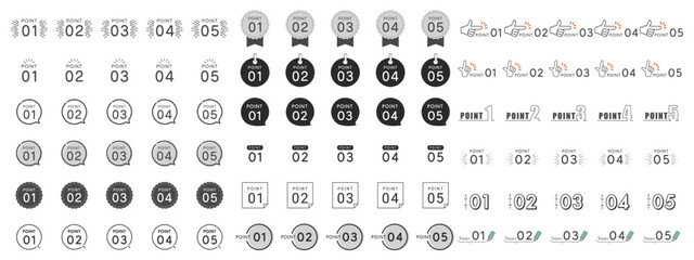 数字　ポイント　あしらい　シンプル
