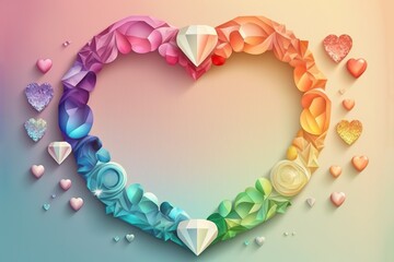 Obraz premium crystal gem heart, generative ai, generative, ai