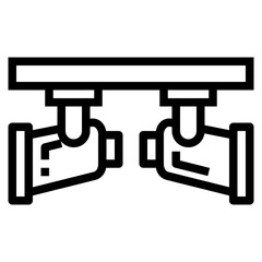 track lighting line icon style