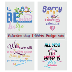 Valentine day vector t-shirt design sets