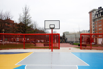 Basketball court in the city