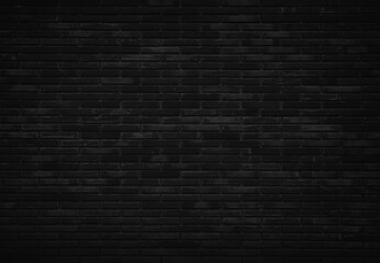 Abstract dark brick wall texture background pattern, Wall brick black surface texture. Brickwork...