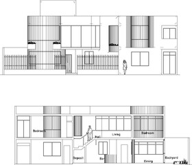 Minimalist modern house illustration vector sketch