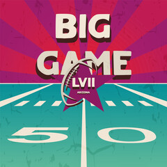 Big Game tournament february American football bowl tournament Football field in Arizona flag 