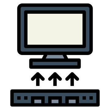 computer monitor data transfer icon clip art preview