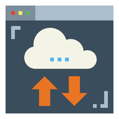 cloud transfer flat icon style