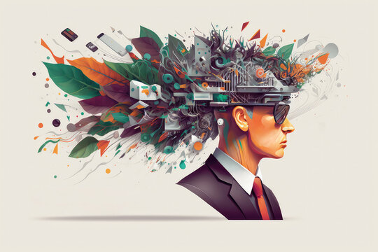 Creative Mind businessman header - Illustration (ai generated)