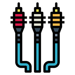 composite video filled outline icon style