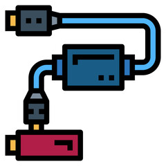 Usb Port filled outline icon style