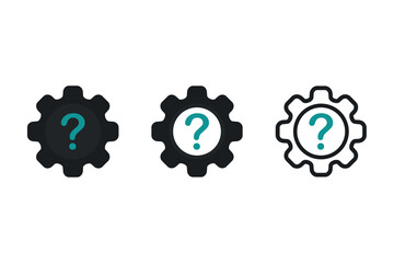 Gear question icon. Illustration vector