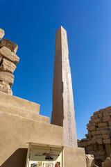 Obelisk of the Karnak temple in Luxor, in a sunny day.