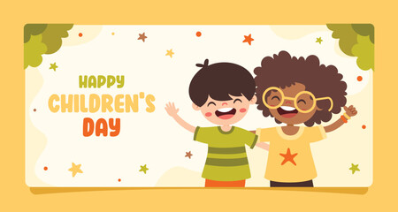 Fototapeta premium Template For Happy Children's Day