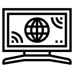 smart tv line icon style