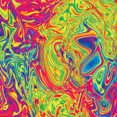 An abstract wavy psychedelic multicolored background image.