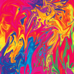 An abstract wavy psychedelic multicolored background image.