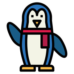 penguin filled outline icon style