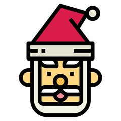 santa claus filled outline icon style