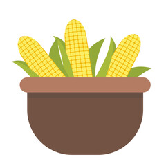 Basket with natural and organic corns