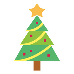 christmas tree flat icon style