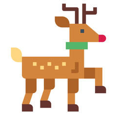 reindeer flat icon style