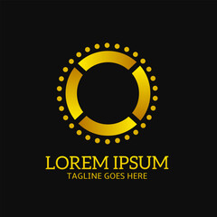 elegant golden circle circular logo
