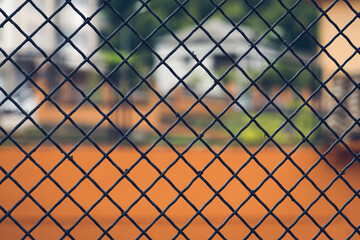 Fototapeta premium Metal fence with wire