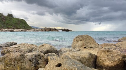rocky coast of the ocean