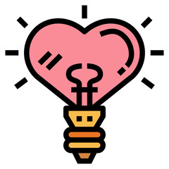 heart filled outline icon style