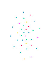 Falling Polka Flying Vector White Background.