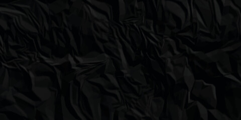 Dark black crumpled paper texture background. black crumpled and top view textures can be used for background of text or any contents.	