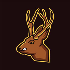 deer head mascot and esports gaming logo vector template 