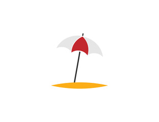 Beach umbrella, protection icon. Vector illustration.