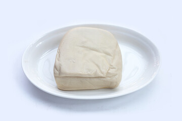 White tofu in white plate