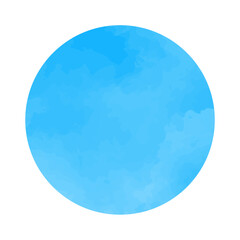 きれいで使いやすい水彩風の円　青　水色